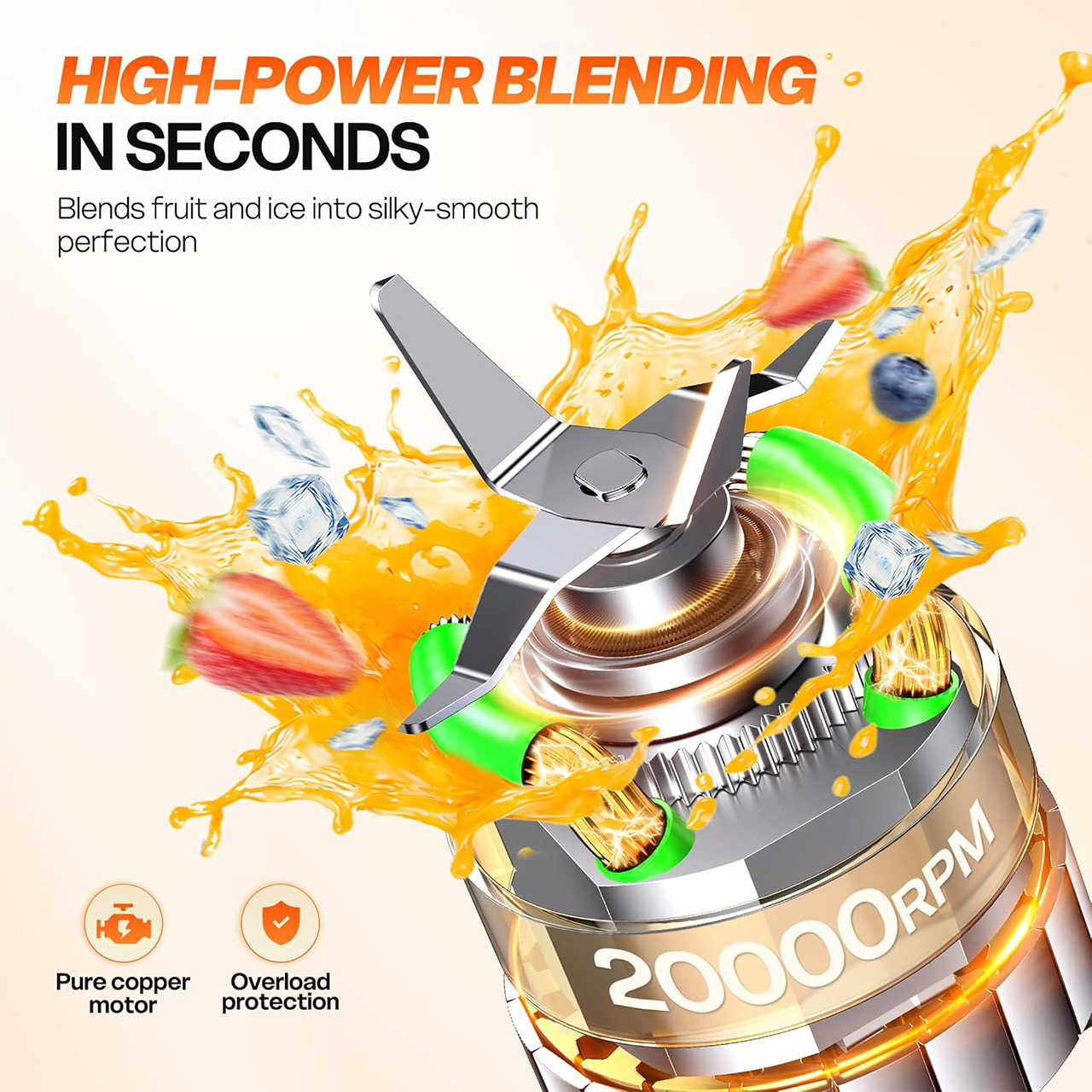 BlendGo Pro Smoothie Blender (20,000 RPM Power)